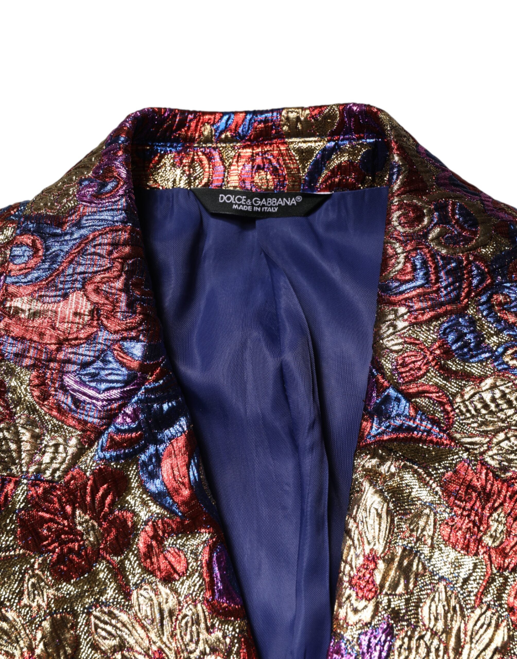 Dolce & Gabbana Mehrfarbiger Jacquard-Sakko mit Einreiher