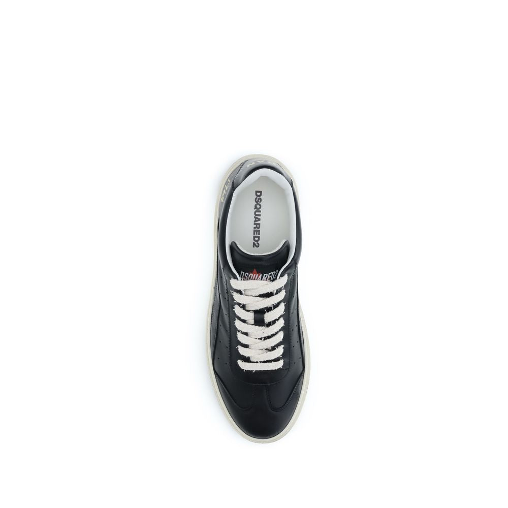 Dsquared² Schwarze Bos Taurus Kalbsleder Low-Top-Sneaker