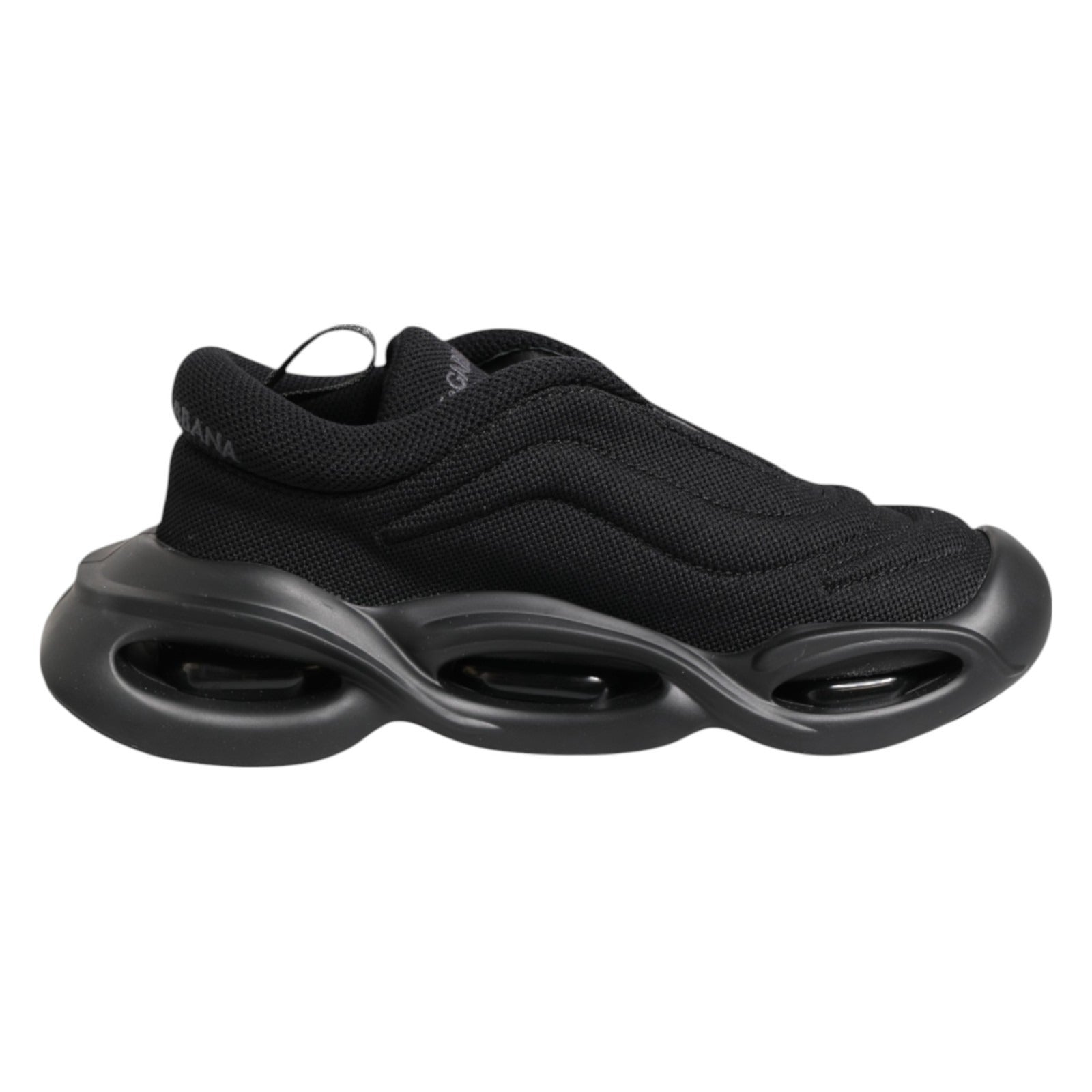 Dolce & Gabbana Schwarze Slip-On Low-Top Wave Sneaker Schuhe