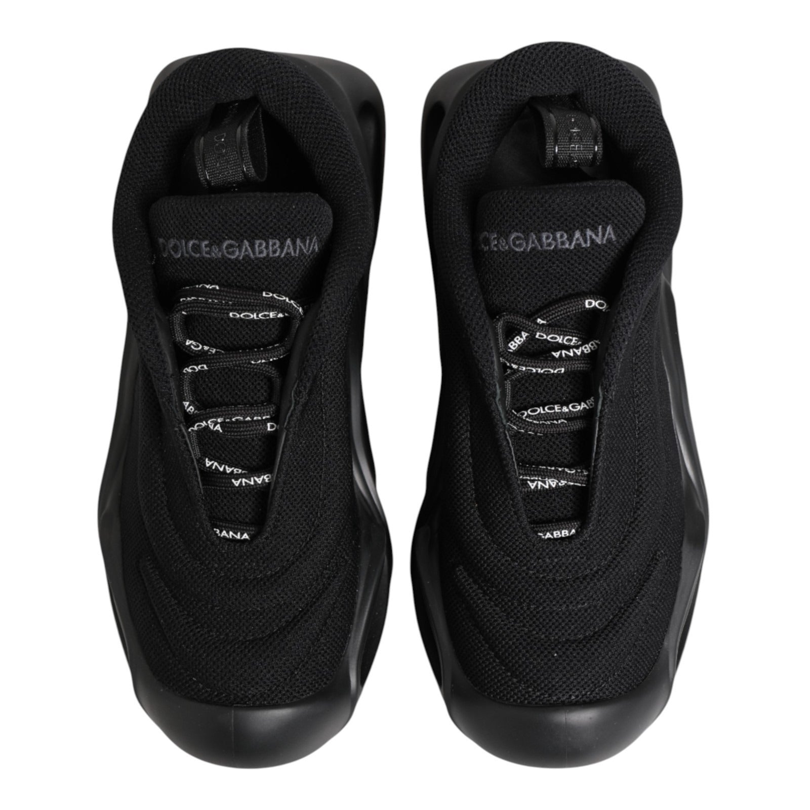 Dolce & Gabbana Schwarze Slip-On Low-Top Wave Sneaker Schuhe