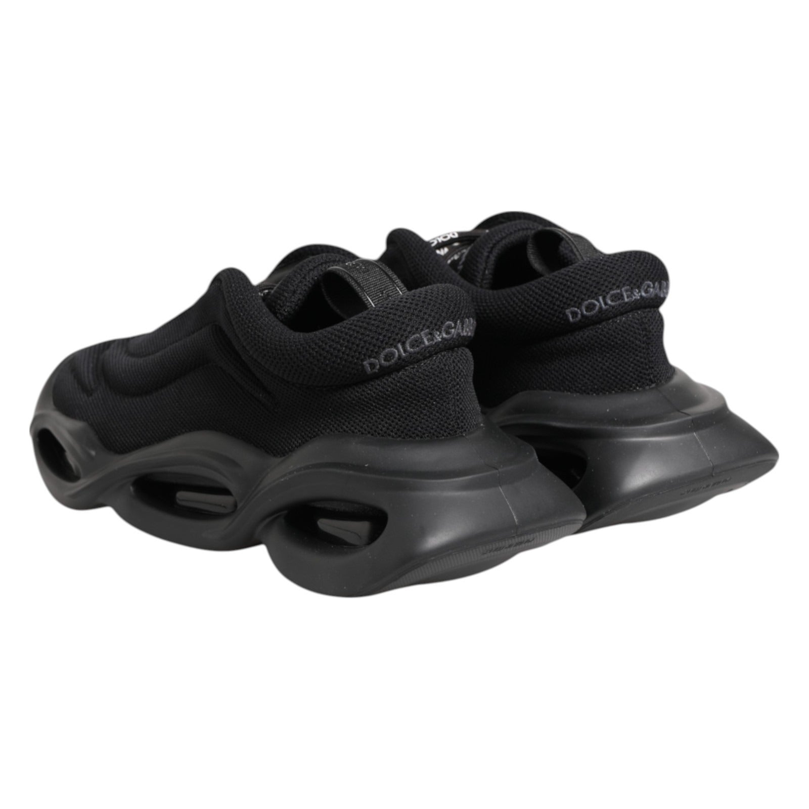 Dolce & Gabbana Schwarze Slip-On Low-Top Wave Sneaker Schuhe