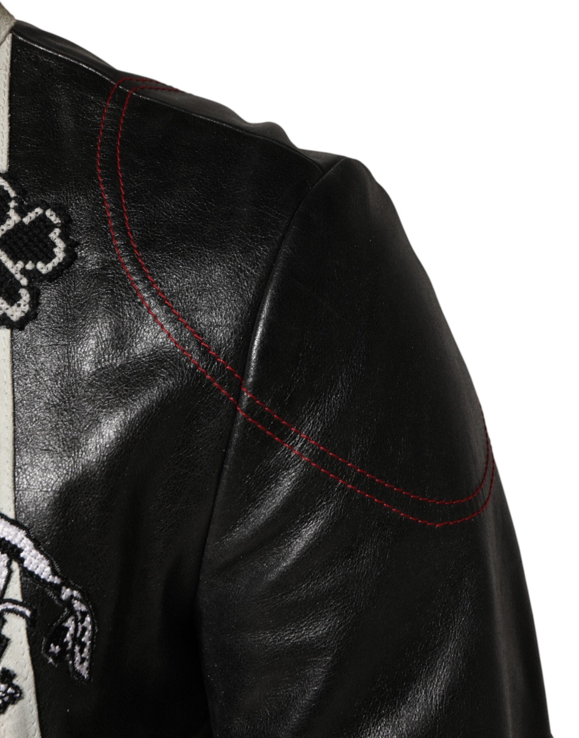 Dolce & Gabbana Multicolor Guns n' Roses Herren-Bikerjacke mit durchgehendem Reißverschluss