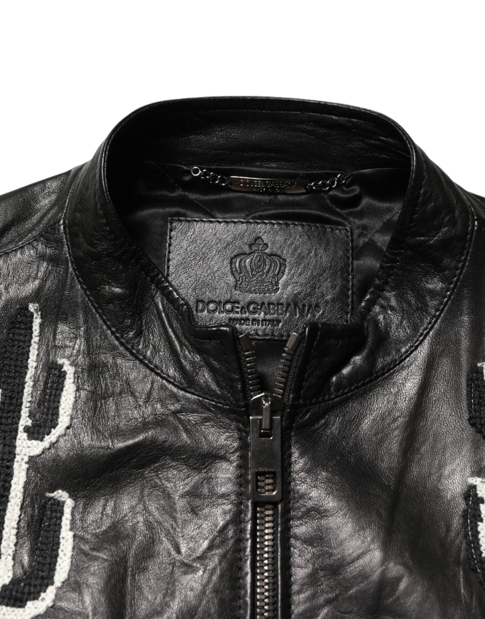 Dolce & Gabbana Schwarze Guns n' Roses FullZip Herren Bikerjacke