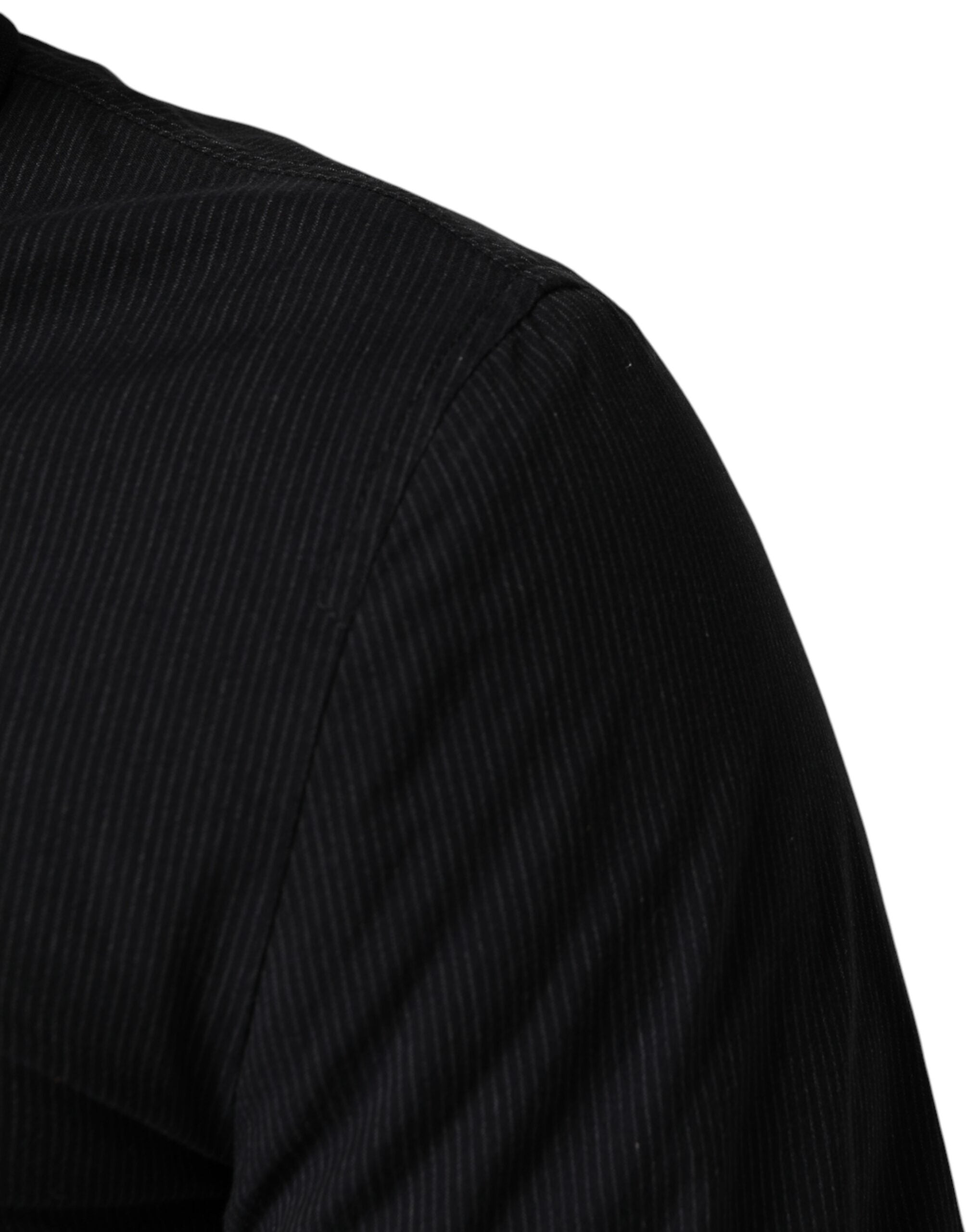 Dolce & Gabbana Dunkelblaue Herren-Bomberjacke aus Baumwolle mit durchgehendem Reißverschluss