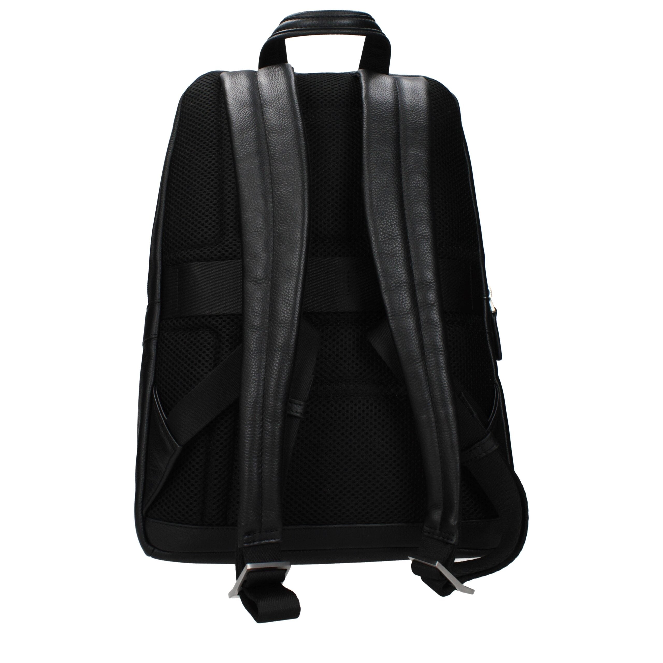 Piquadro Schwarzer Lederrucksack