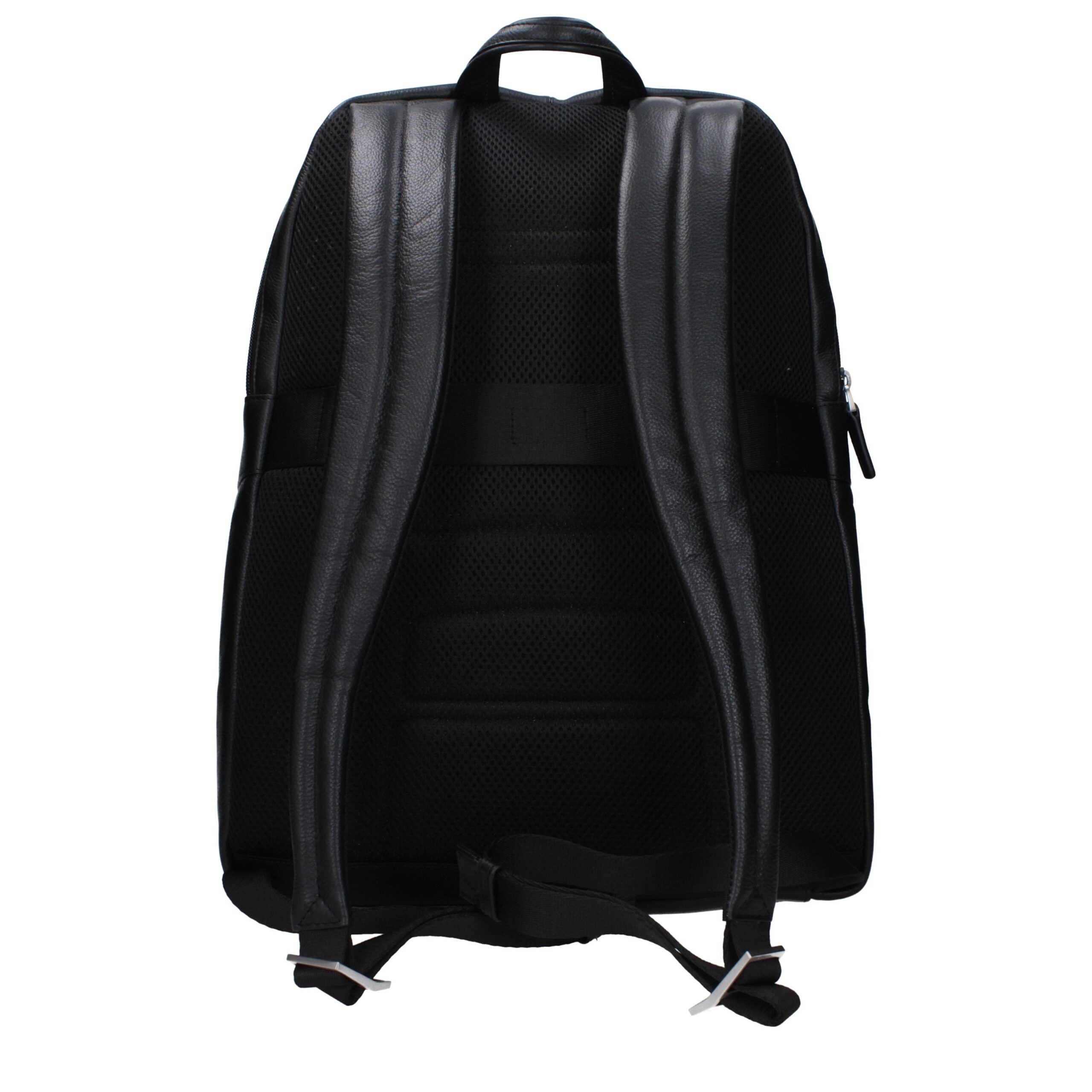 Piquadro Schwarzer Lederrucksack