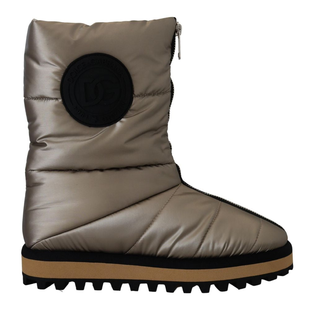 Dolce & Gabbana Ankle Boots aus silbernem Polyester