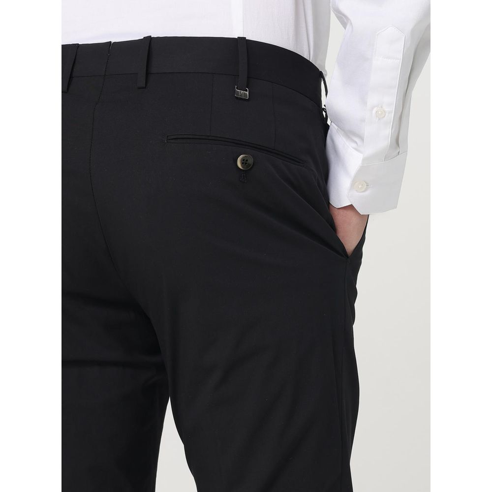 PT Torino Schwarze Baumwoll-Röhrenhose