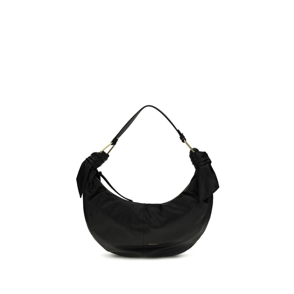 Coccinelle Schwarze Bos Taurus Kalbsleder Schultertasche