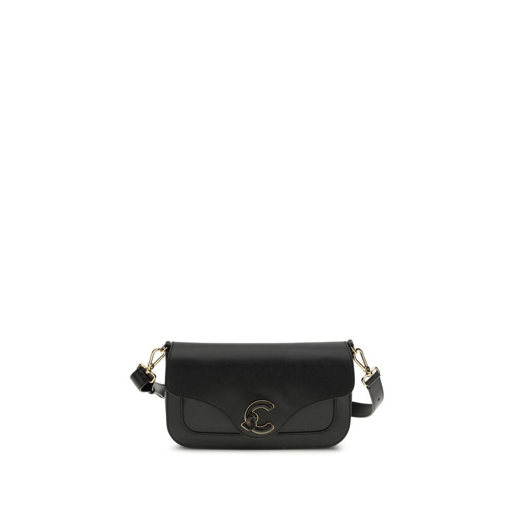 Coccinelle Schwarze Bos Taurus Kalbsleder Schultertasche