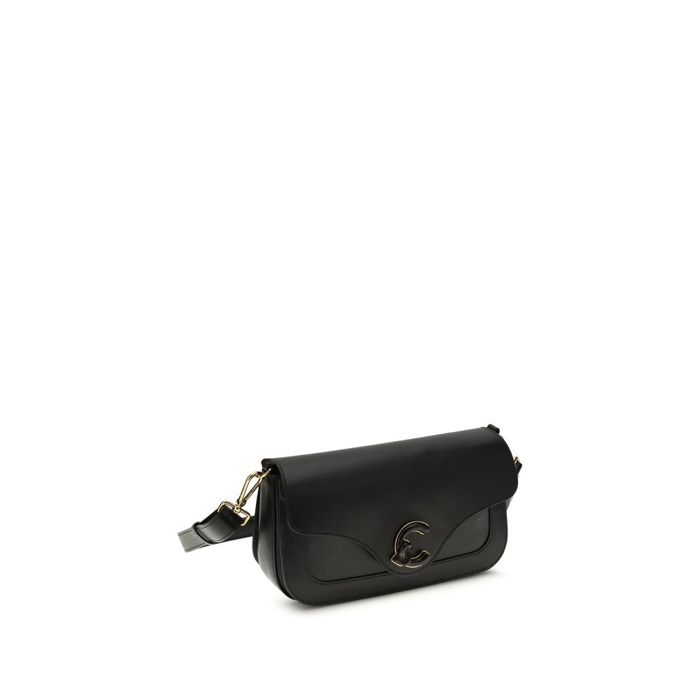 Coccinelle Schwarze Bos Taurus Kalbsleder Schultertasche