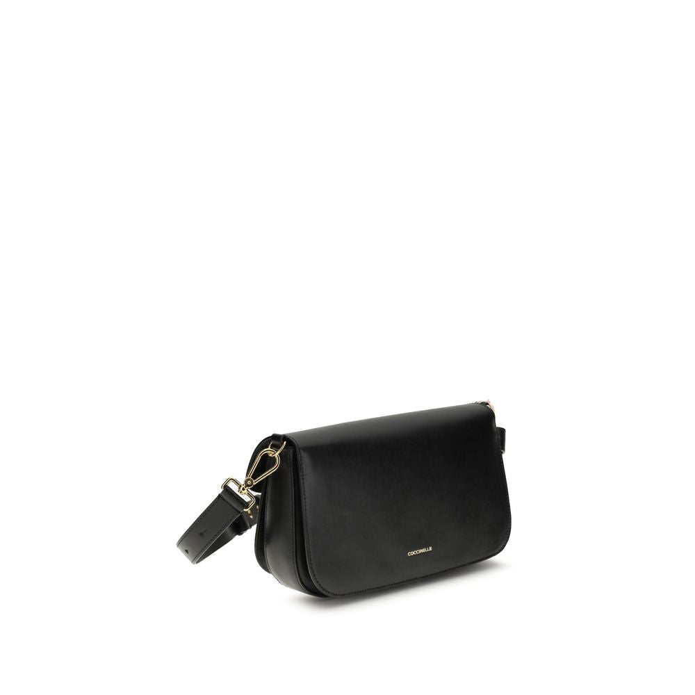 Coccinelle Schwarze Bos Taurus Kalbsleder Schultertasche