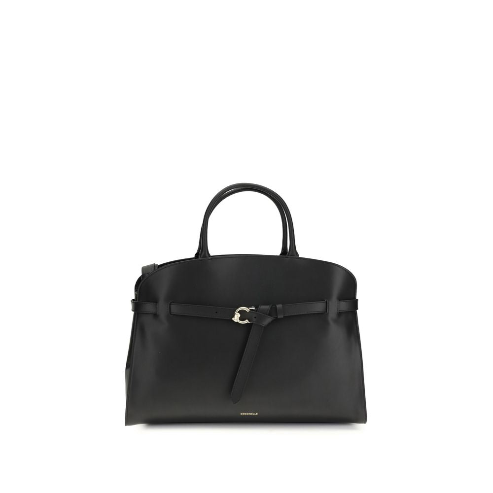 Coccinelle Schwarze Kalbsleder Bos Taurus Handtasche