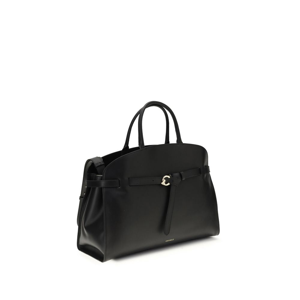 Coccinelle Schwarze Kalbsleder Bos Taurus Handtasche
