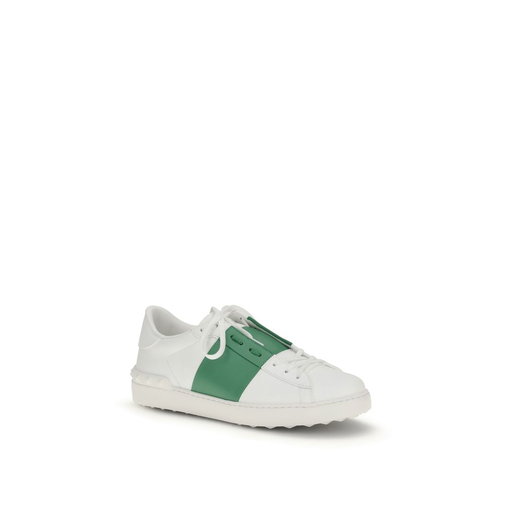 Valentino Garavani Weiße Low-Top-Sneaker aus Kalbsleder Bos Taurus