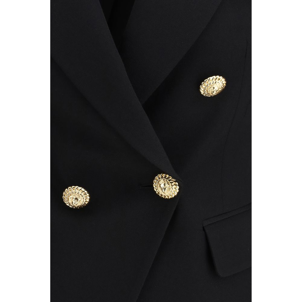 Balmain Schwarzer Oves Aries Wollblazer