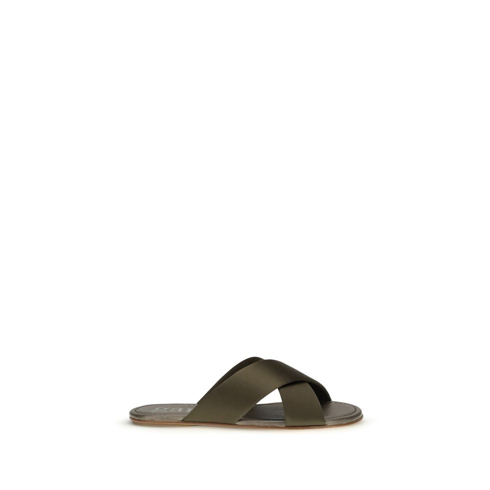 Pedro García Braune Sandalen aus Seide