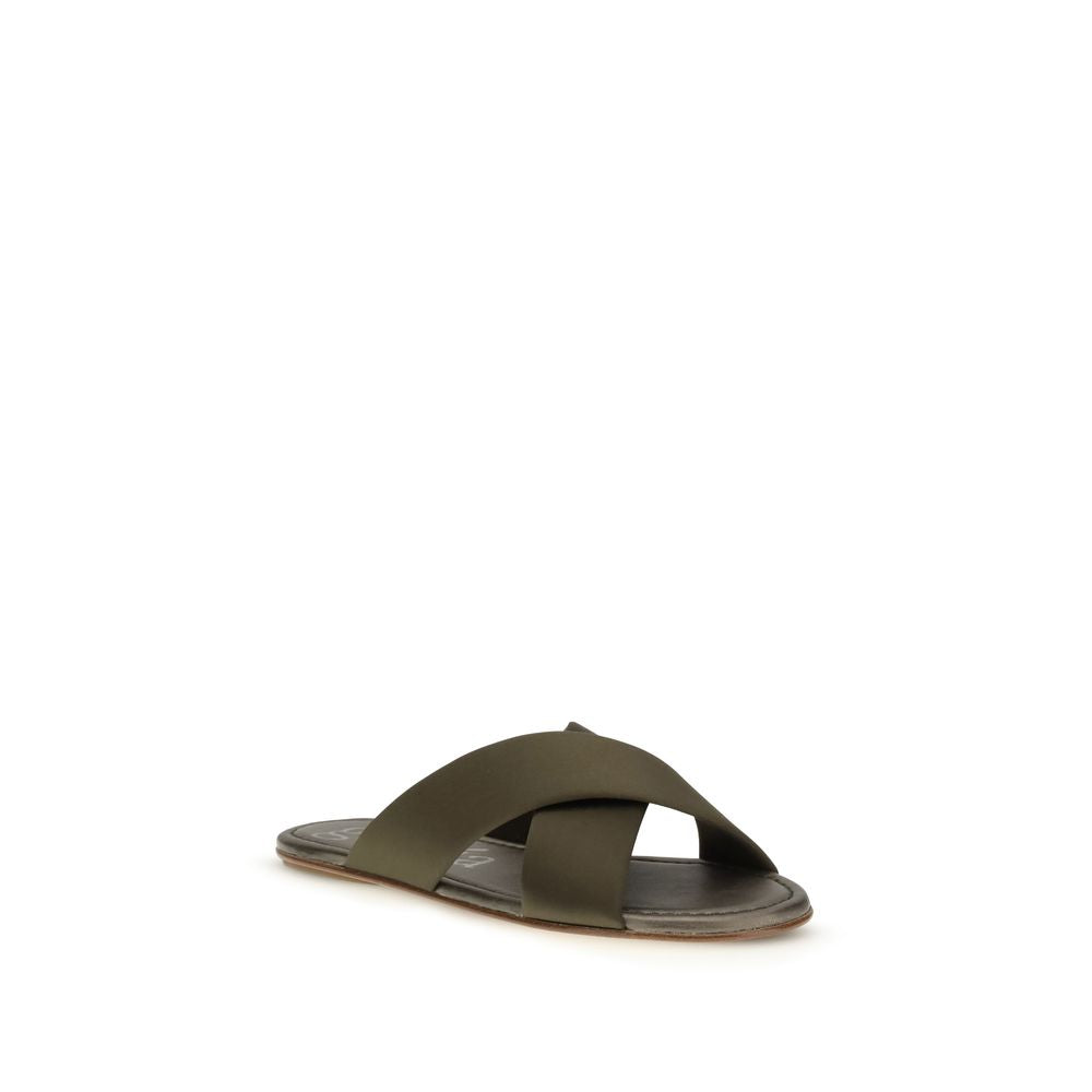 Pedro García Braune Sandalen aus Seide