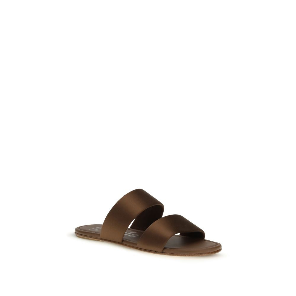 Pedro García Braune Sandalen aus Seide