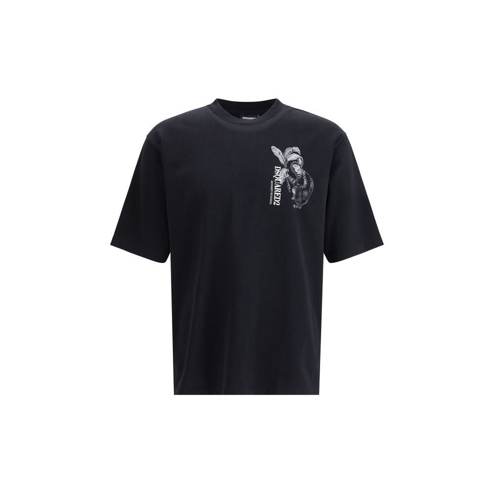 Dsquared² Schwarzes Baumwoll-T-Shirt