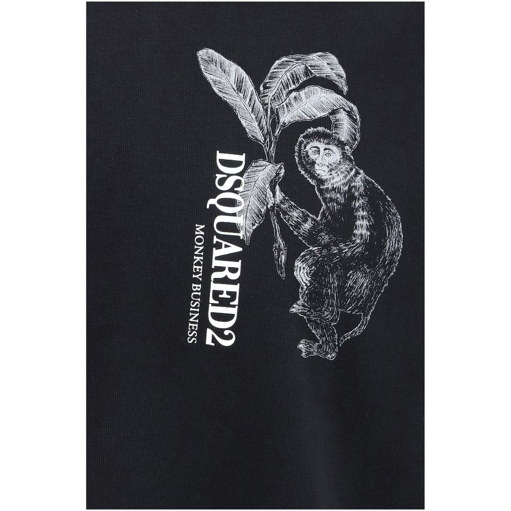 Dsquared² Schwarzes Baumwoll-T-Shirt