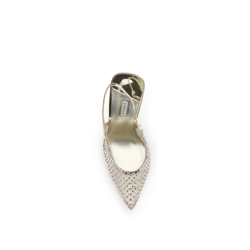 LE SILLA Gold-farbene Plateau-Pumps aus Nylon