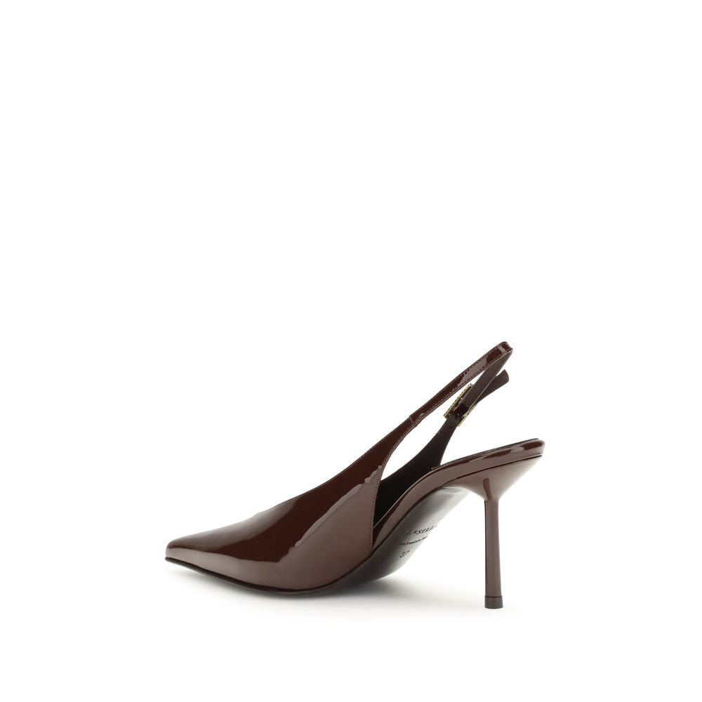 LE SILLA Braune Kalbsleder-Pumps mit Plateau "Bos Taurus"