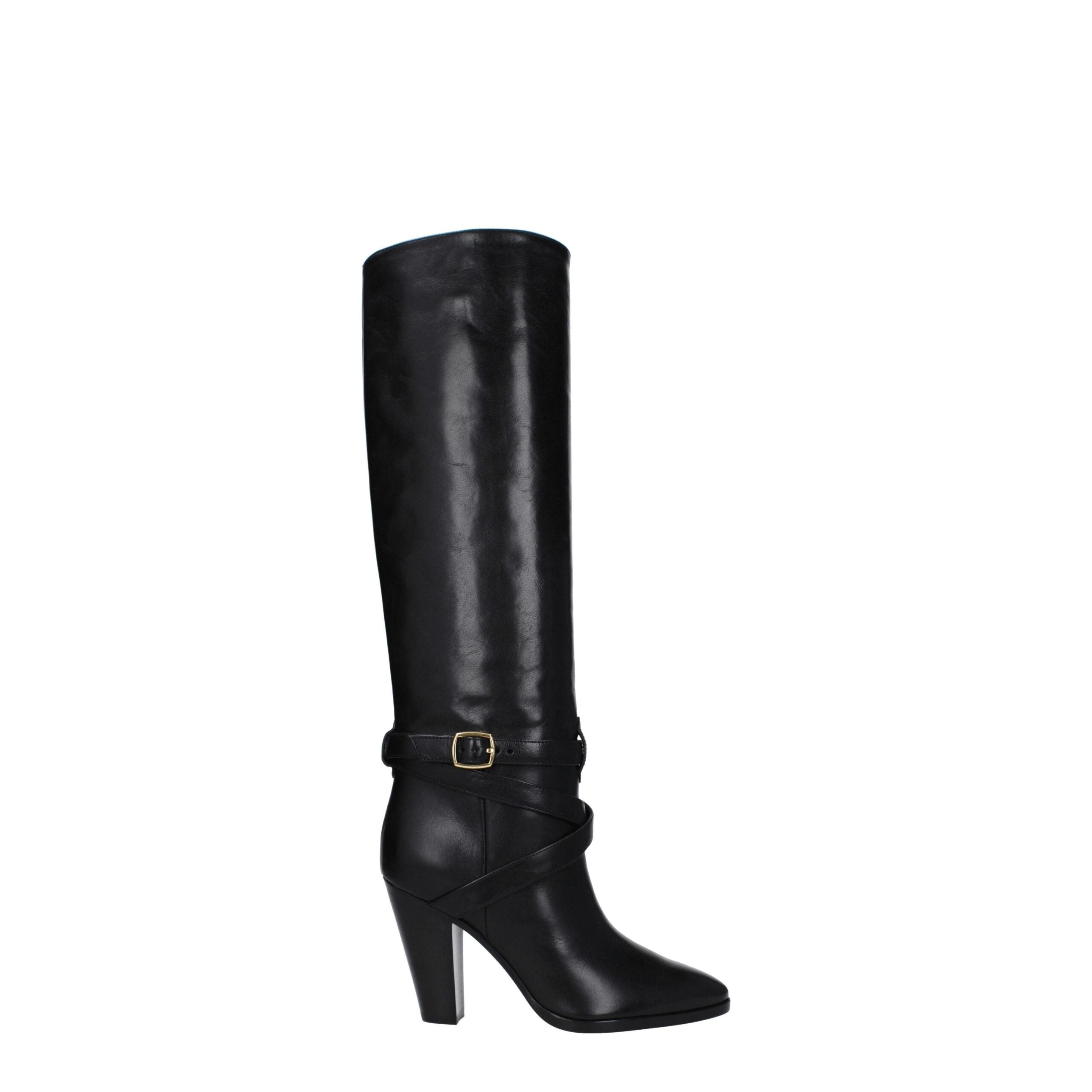 Celine Schwarze Lederstiefel
