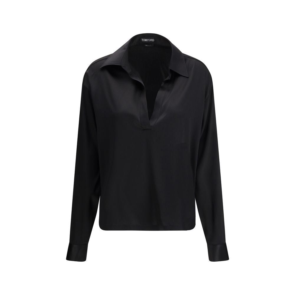 Tom Ford Schwarzes Seidenhemd