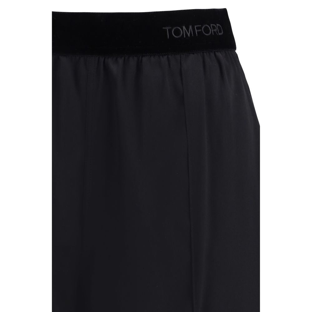Tom Ford Schwarze Seiden-Freizeithose
