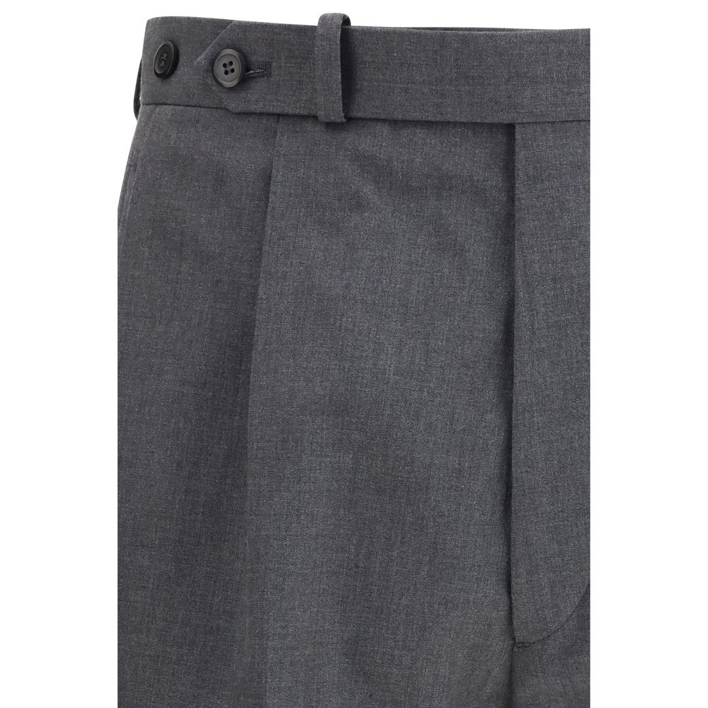 Prada Graue Hose aus Fleece-Wolle