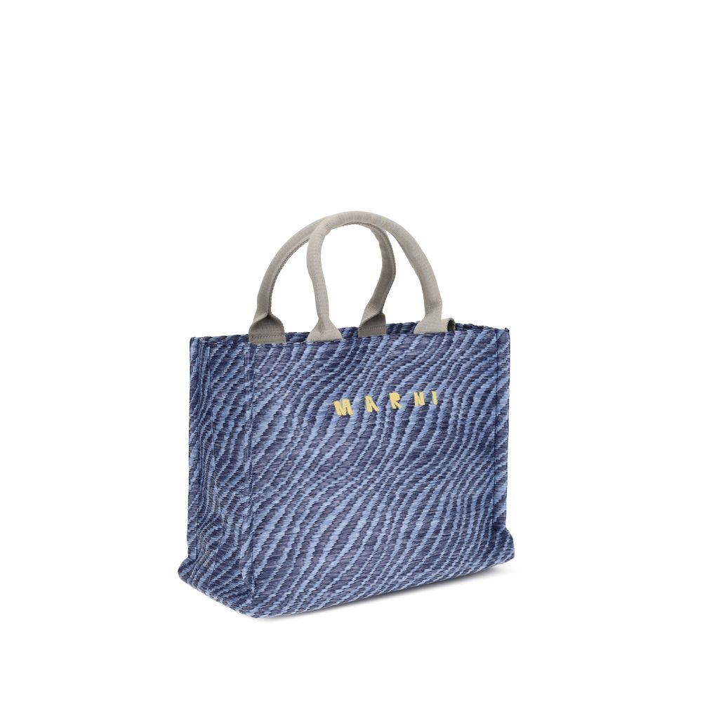 Marni Blaue Stoff-Umhängetasche