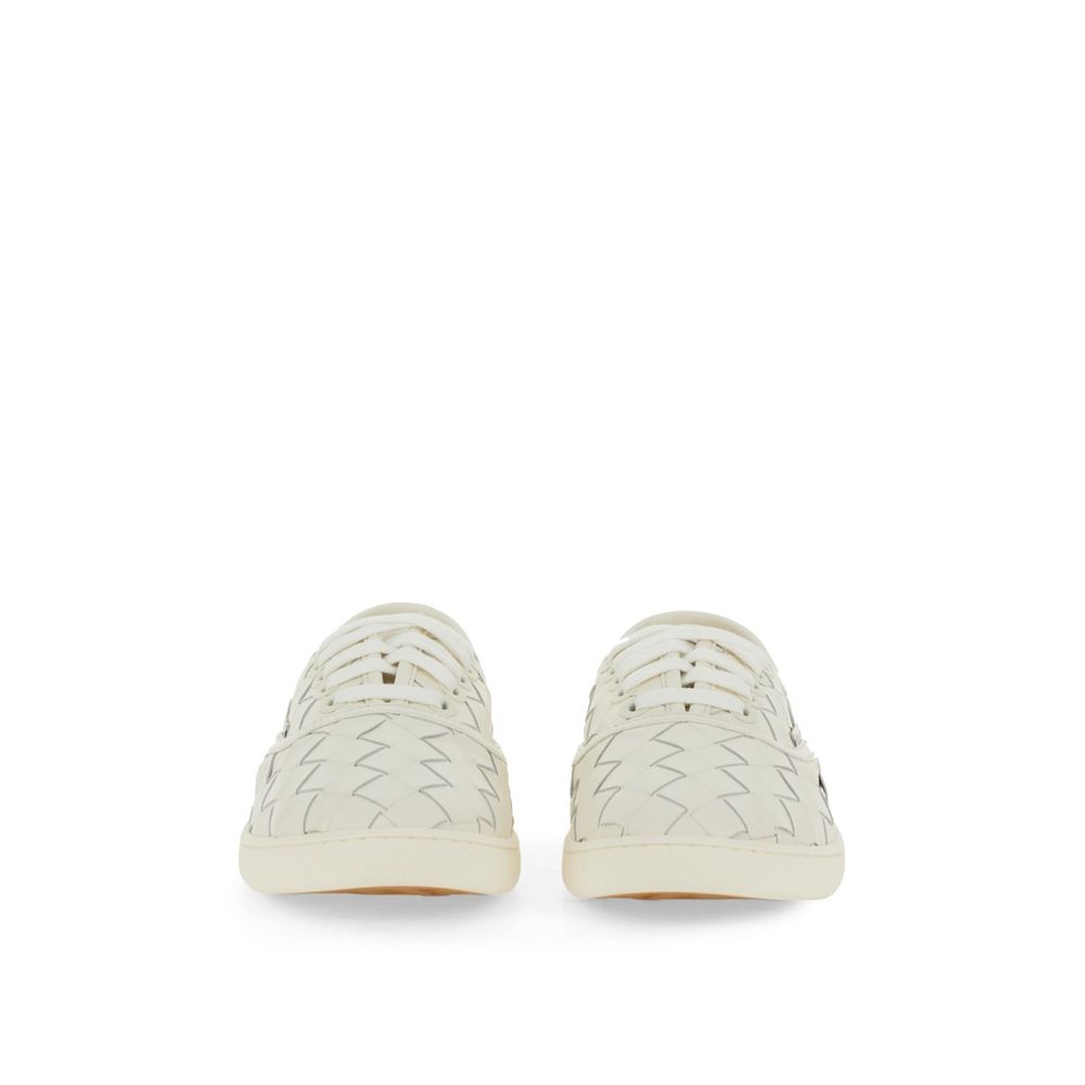 Bottega Veneta Weiße Kalbsleder Low-Top-Sneaker
