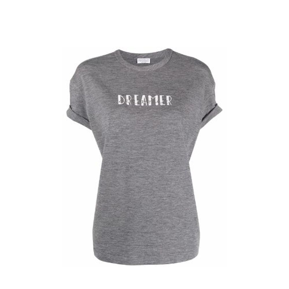 Brunello Cucinelli Graues T-Shirt aus Elastan