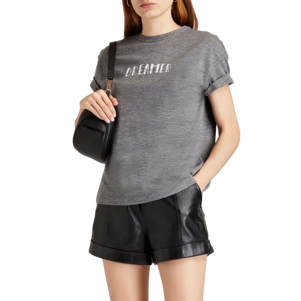 Brunello Cucinelli Graues T-Shirt aus Elastan