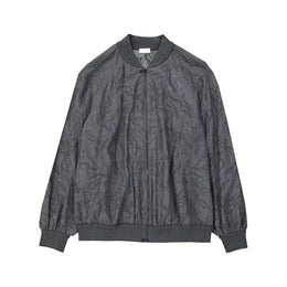 Brunello Cucinelli Grauer Bomber aus reiner Schurwolle