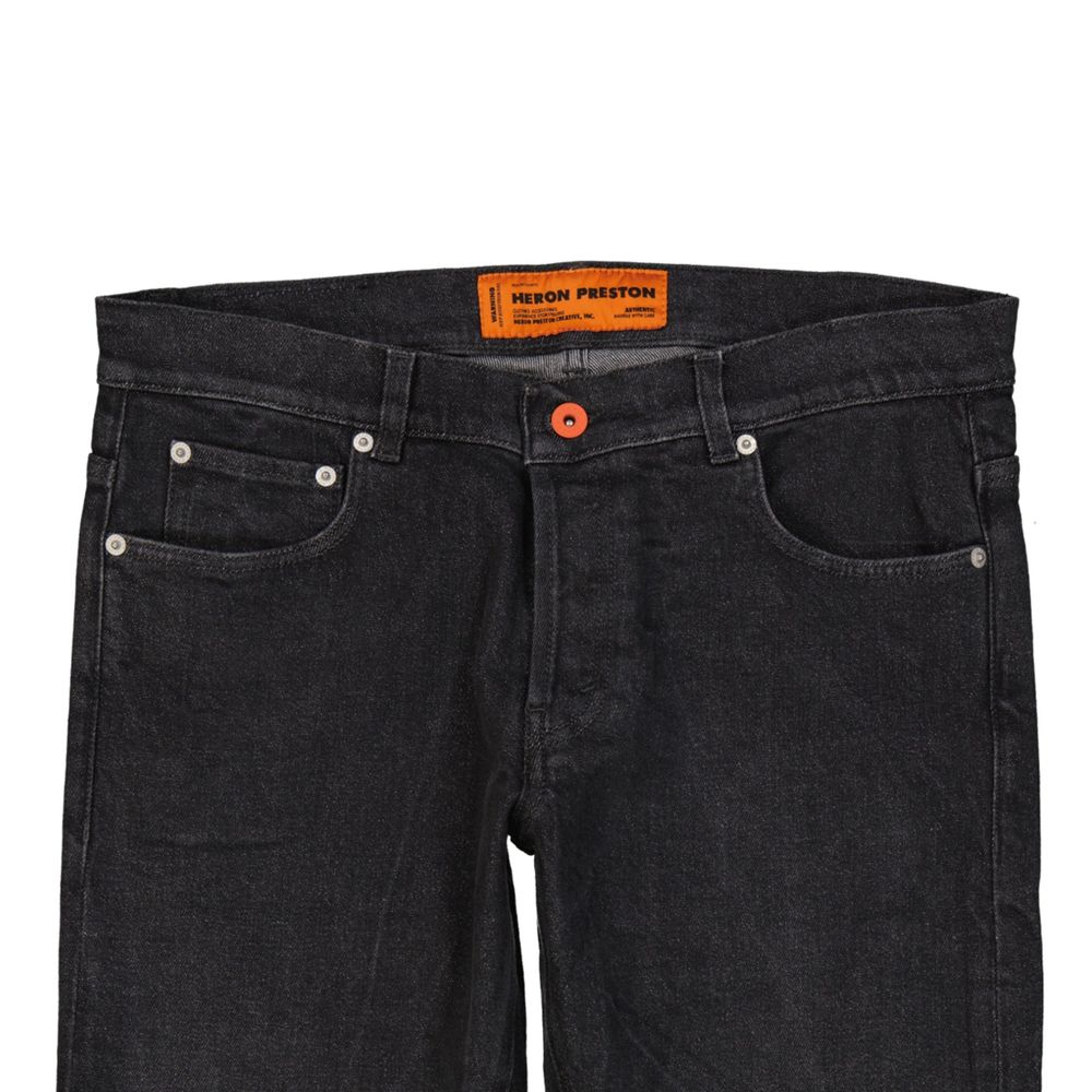 Heron Preston Schwarze Baumwoll-Jeans im Slim Fit