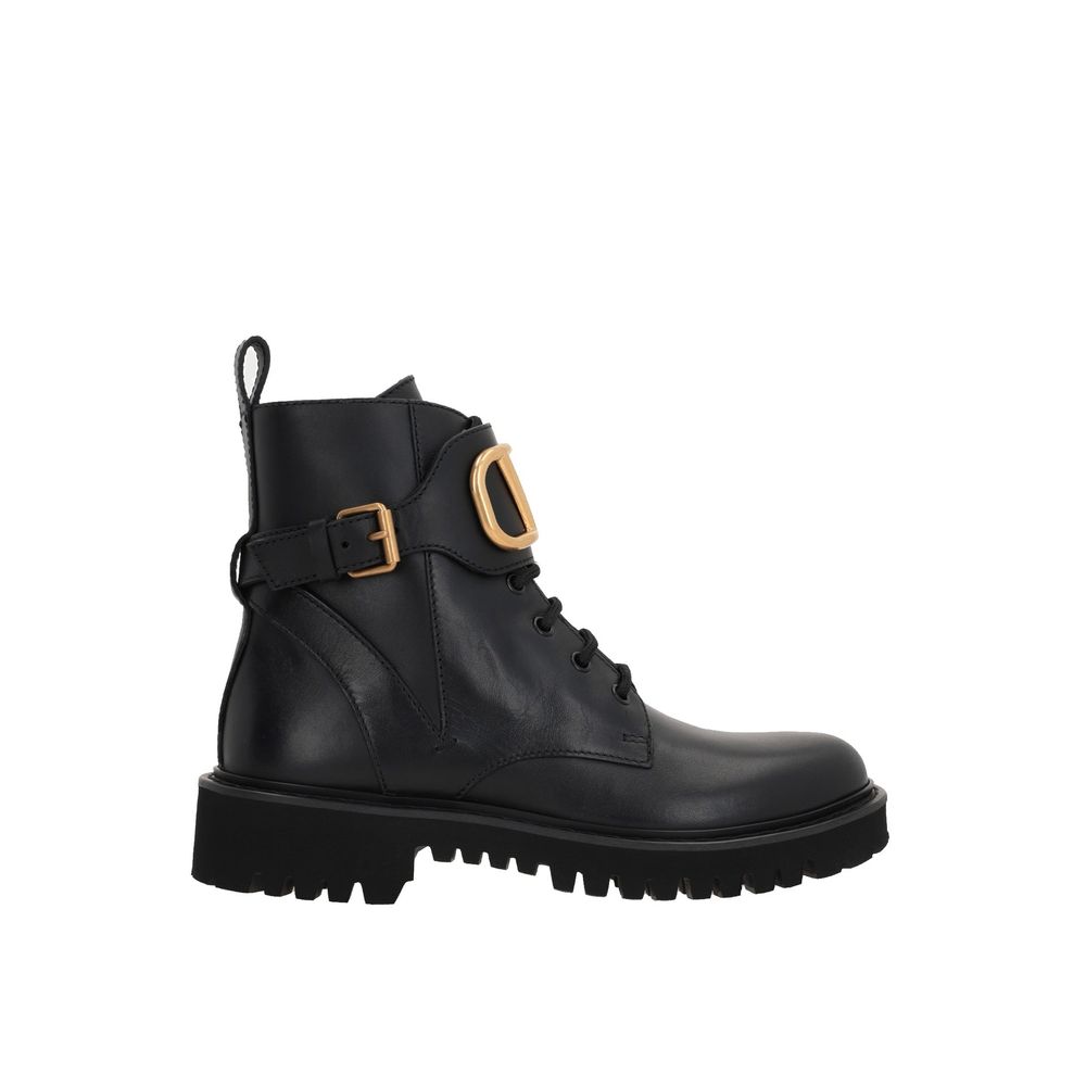 Valentino Garavani Schwarze Kalbsleder-Stiefel