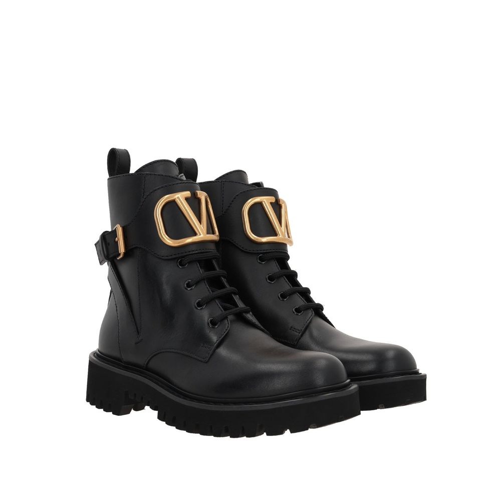 Valentino Garavani Schwarze Kalbsleder-Stiefel