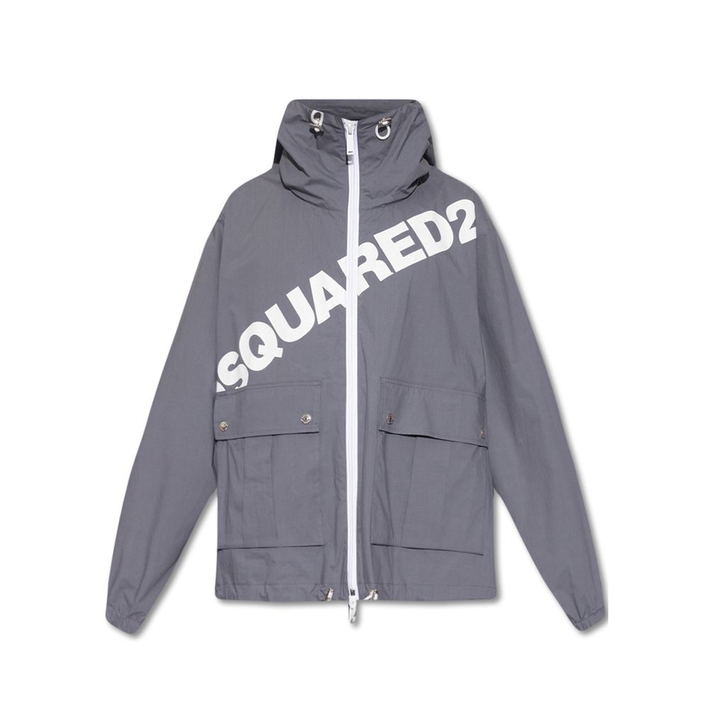 Dsquared² Graue Baumwoll-Shell-Jacke