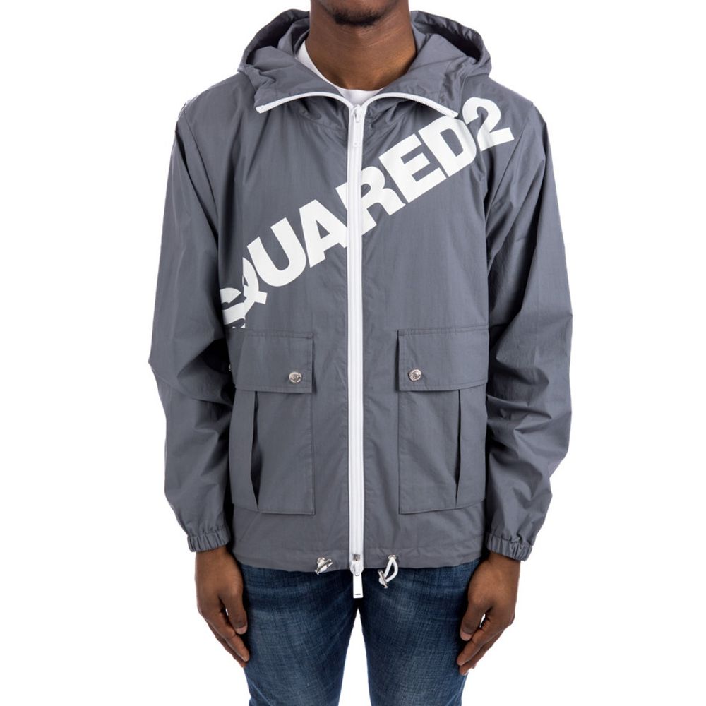 Dsquared² Graue Baumwoll-Shell-Jacke