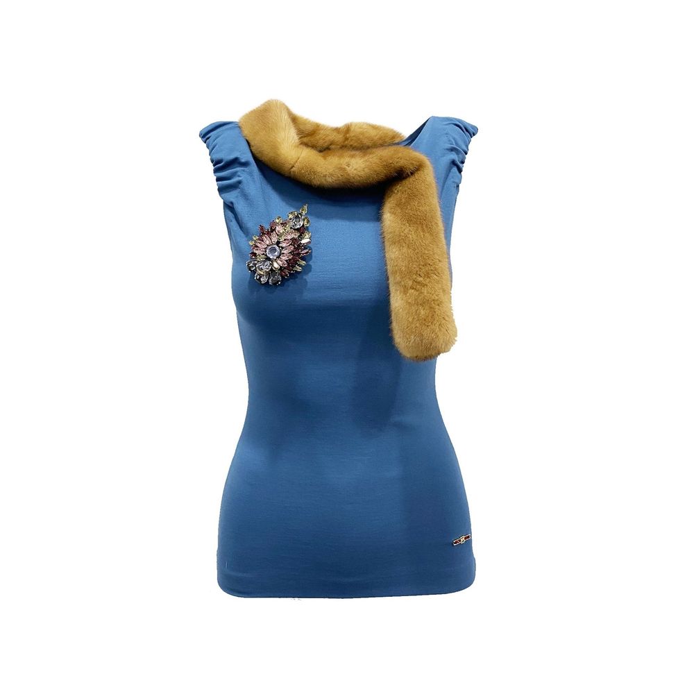 Dsquared² Blaue Viskose-Tanktops