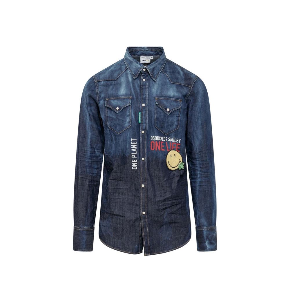 Dsquared² Blaues Denim-Hemd