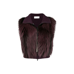 Fabiana Filippi Graue ärmellose Jacke aus Merinowolle