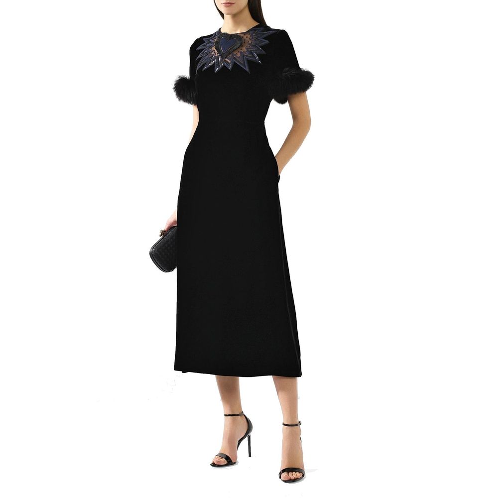 Fendi Schwarzes Viskose-Freizeitkleid