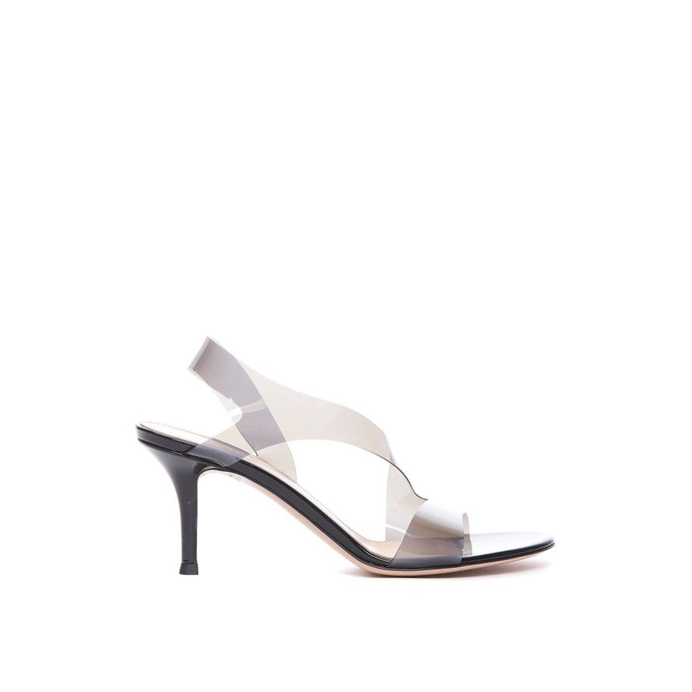 Gianvito Rossi Schwarze Sandalen mit Stilettoabsatz aus Gummi