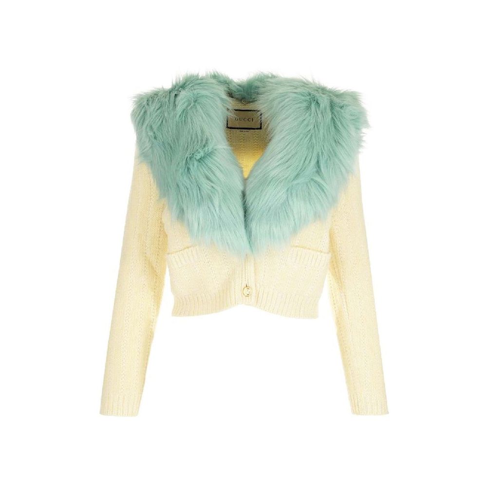 Gucci Weiße Wollstrickjacke