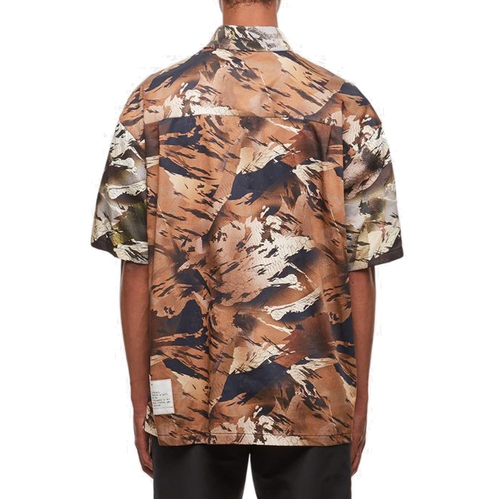 Heron Preston Zweifarbige Baumwoll-Musterhemd