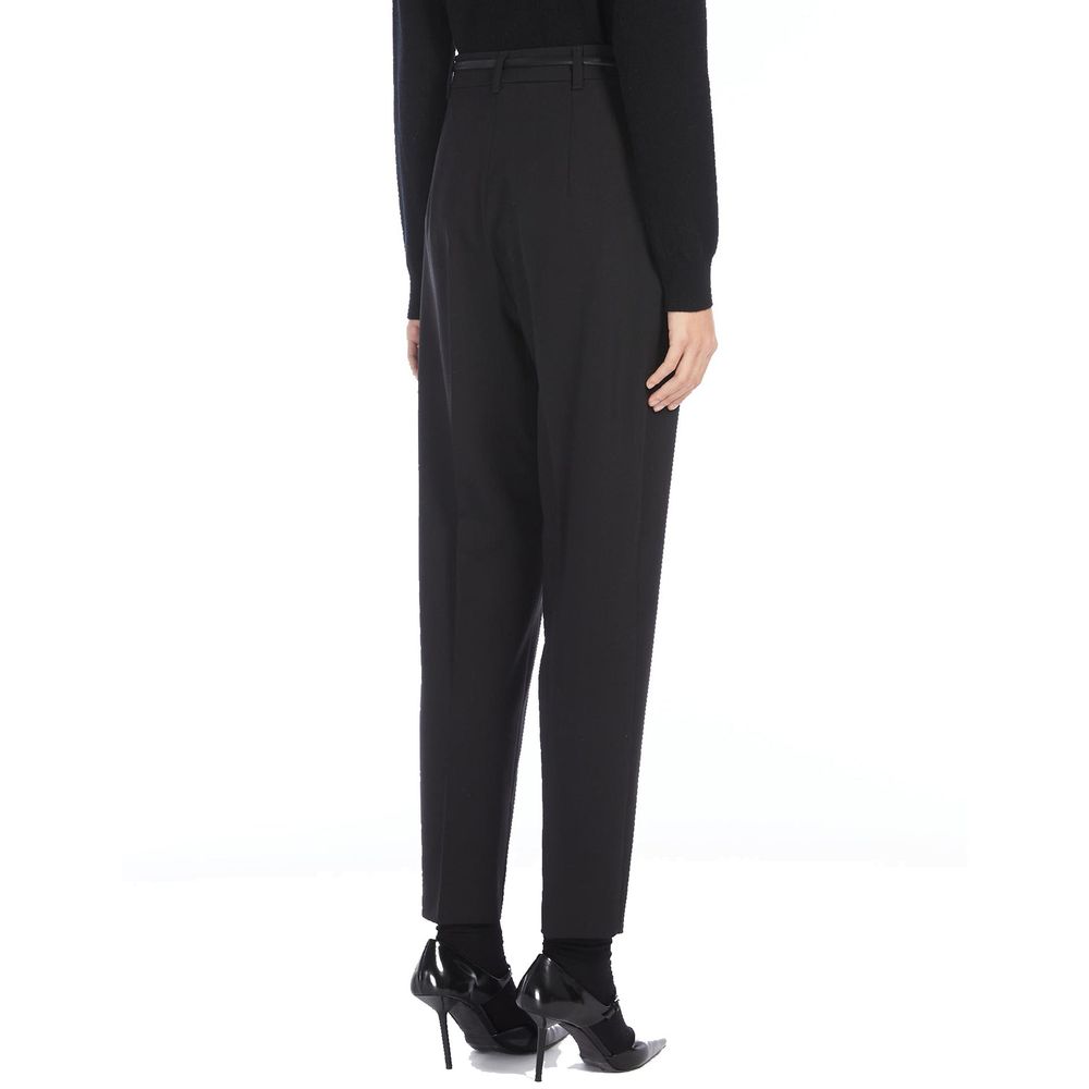 Max Mara Schwarze Zigarettenhose aus Elasthan