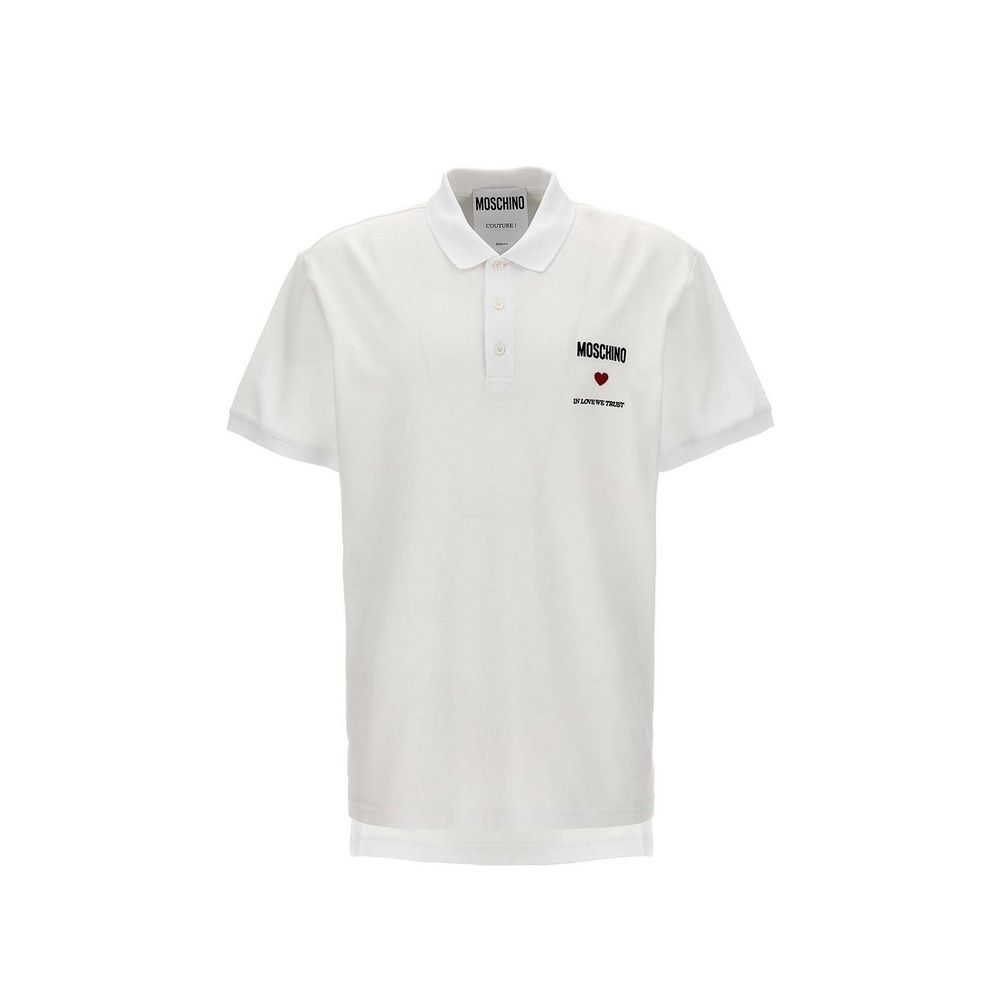 Moschino Couture Weißes Poloshirt aus Baumwolle